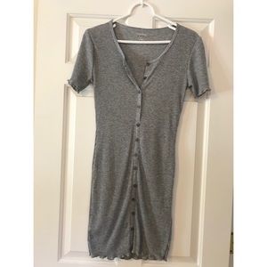 Gray Button Down Dress